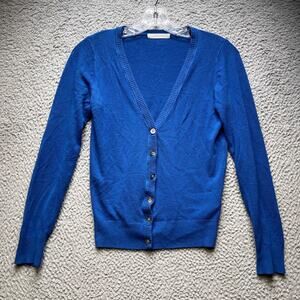 Lowrys Farm Cardigan Womens Small-Medium Blue Button Front
